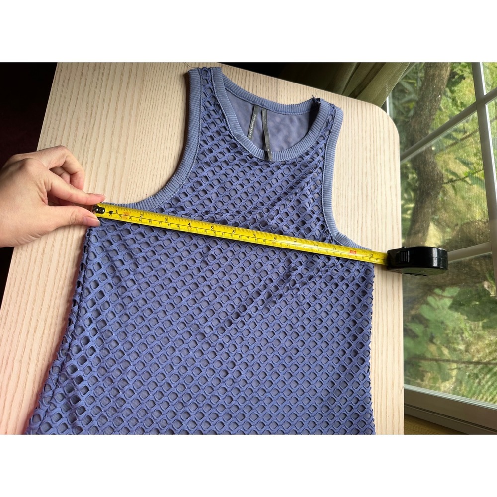 Anthropologie Mesh Fishnet Tank Top Blue Purple Layered Sleeveless XS - Picture 4 of 6